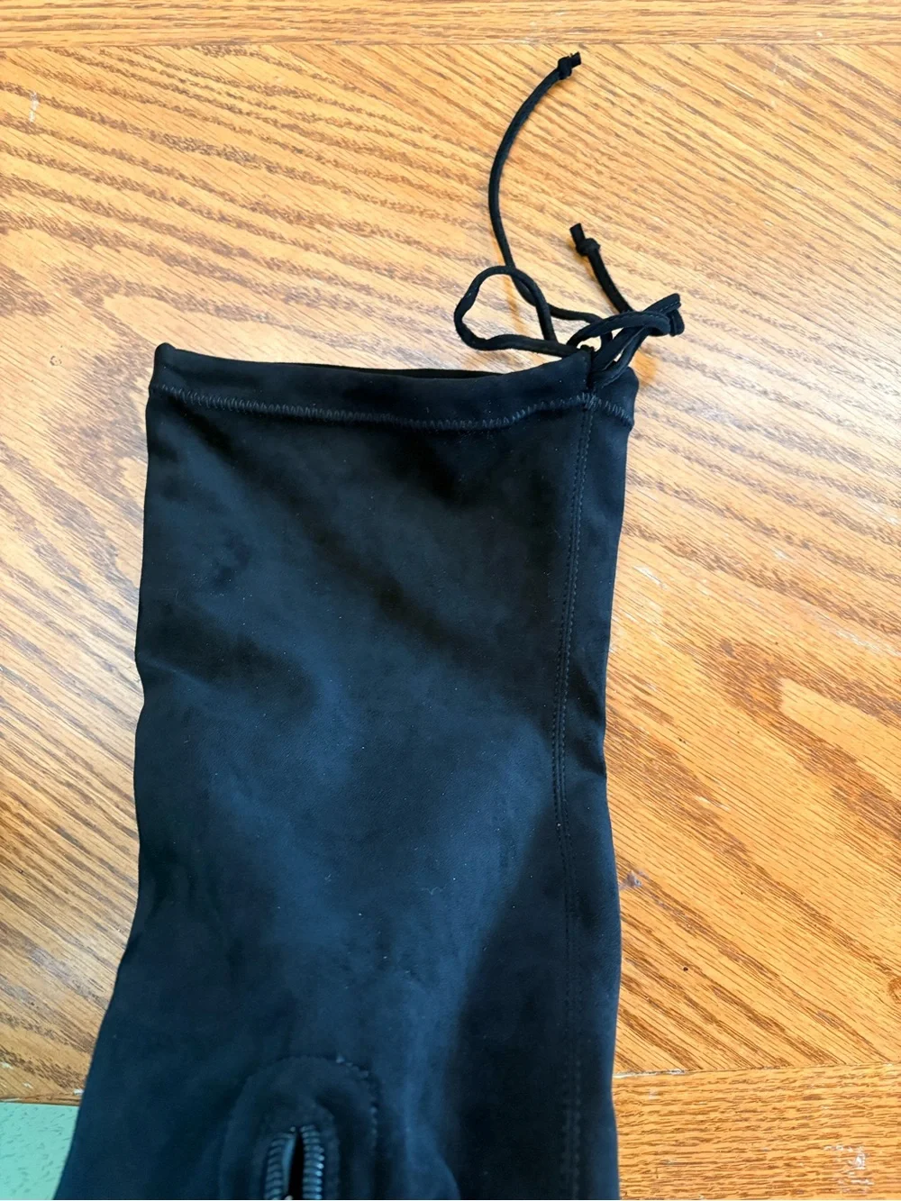 Women’s Black Thigh-High Stretch Suede Boots Chunky Platform Soles Size 9 NIB!!